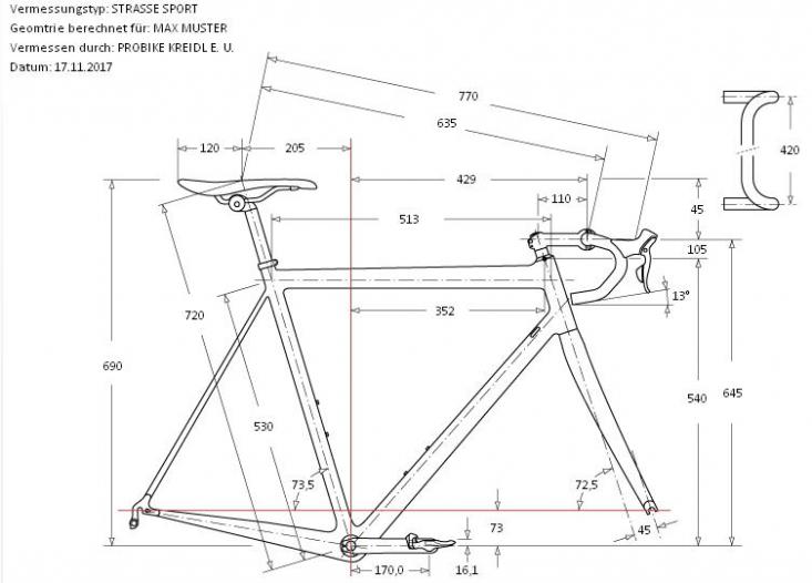 Vermessung Rennrad