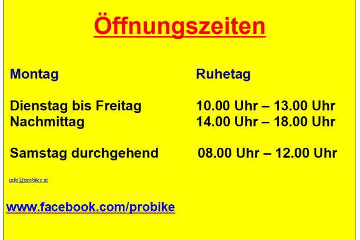 Sommer - Öffnungszeiten!