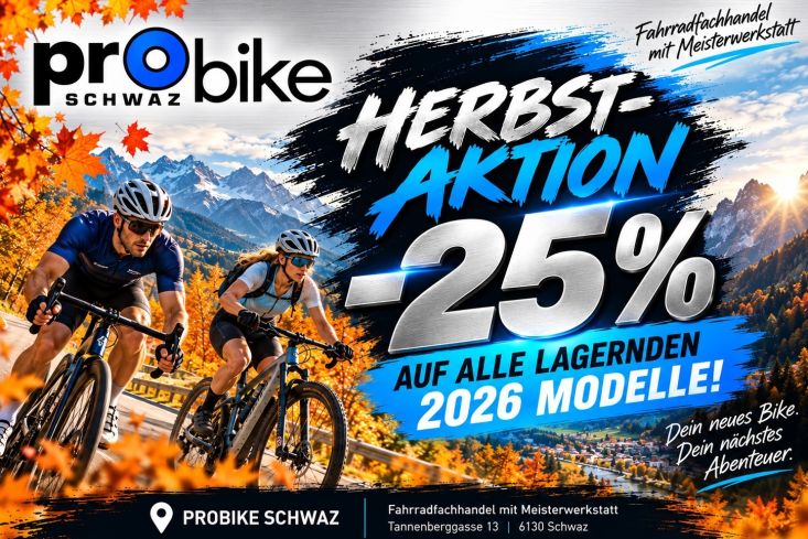 PROBIKE HERBST-AKTION – jetzt 25 % Rabatt!